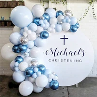 blue silver macaron birthday balloon garland arch event party foil balons weding baby shower birthday party decor kids adult