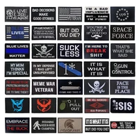 skull embroidered patch funny buzzword military slogan sticker decal army operator with hook and loop tactical patches
