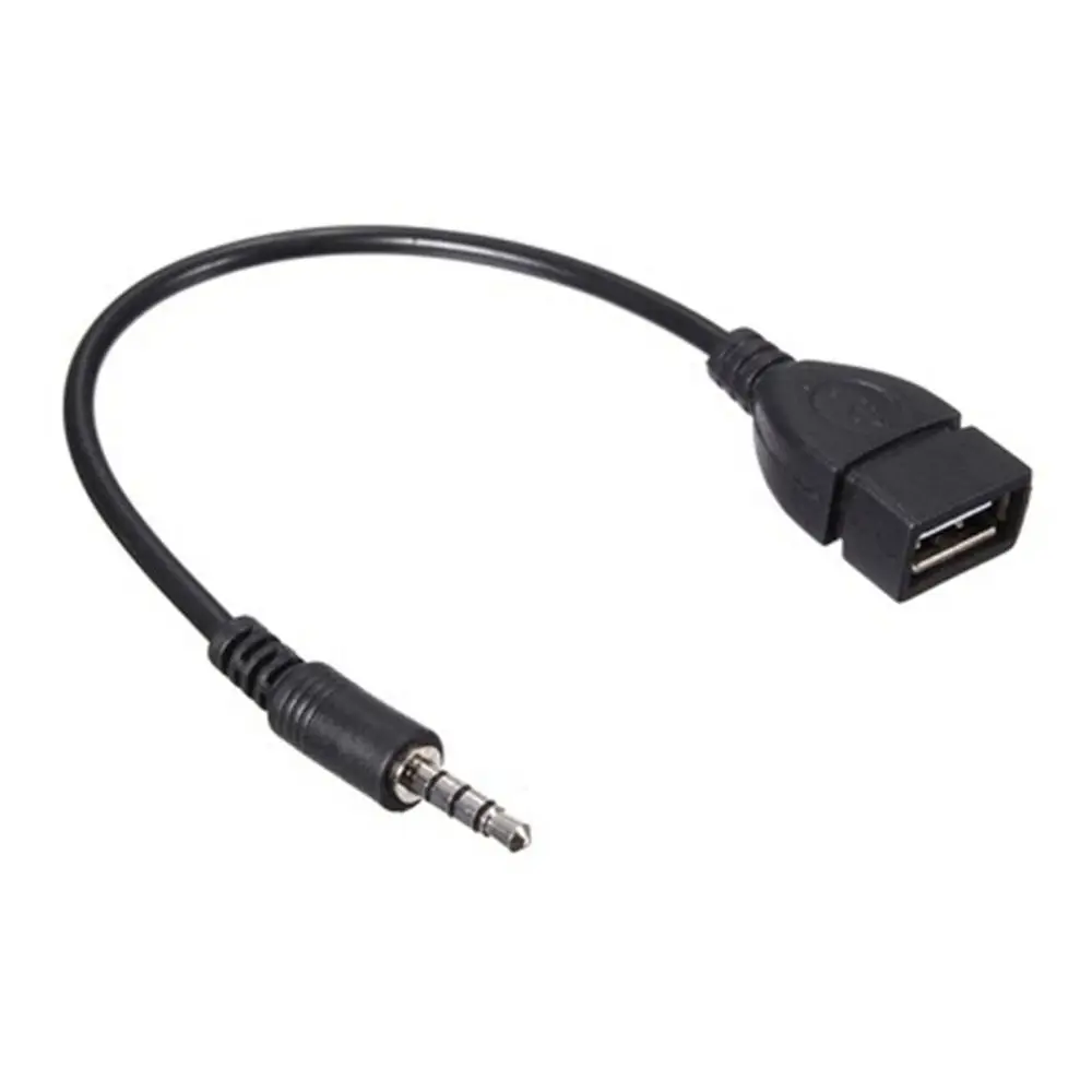 Black 3.5mm Stereo Audio Plug Male AUX to USB Type A Female OTG Converter Adapter Cable For Car US | Электроника