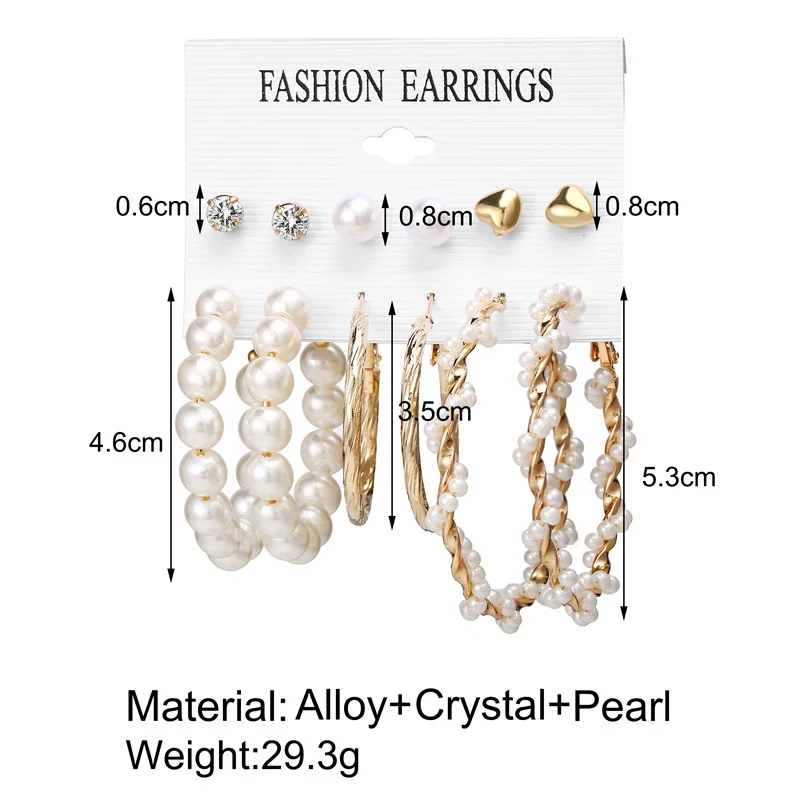 

Earrings Set Gold Color Round Circle Women's Earrings DIY 2021 Oversize Hoop Brincos Statement Jewelry