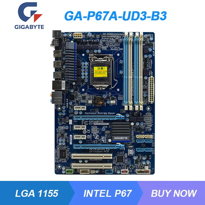 

GA-P67A-UD3-B3 For Gigabyte LGA 1155 Intel P67 Original Desktop Motherboard DDR3 32G PCI-E X16 Core i7 i5 i3 Cpus USB3.0 SATA3.0