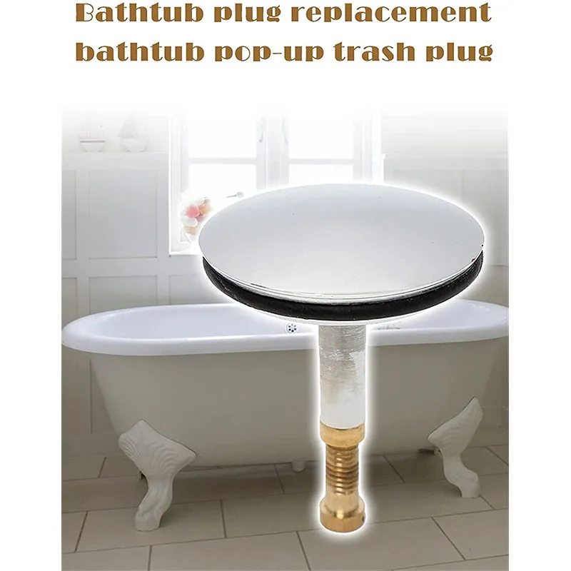 

1pc Bathtub Plug Replacement Bath Pop Up Waste Plug Only Flat Seal Brass Bathroom Tub Drainer Strainer Bathroom Accessories