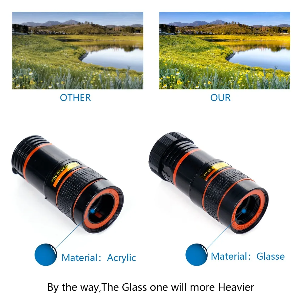 Универсальный телескопический объектив для сотового телефона с увеличением