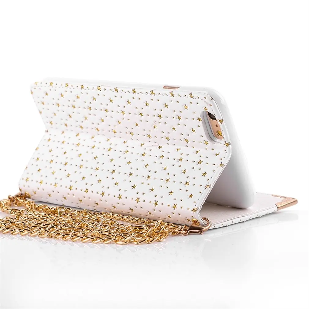 Звездный и вишневый узор PU кожаный откидной Чехол кошелек с подставкой для iPhone6