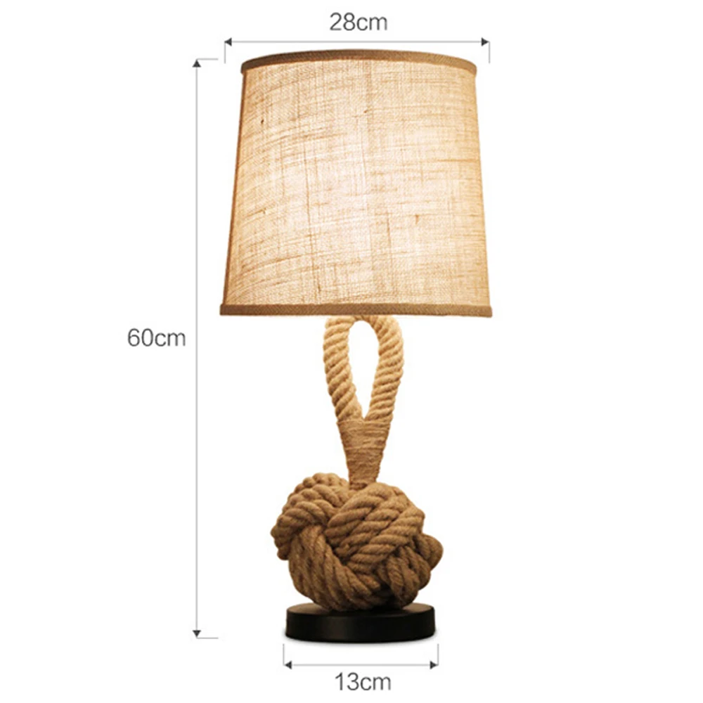 Винтажная американская личность веревочная Настольная Лампа чердак креативная