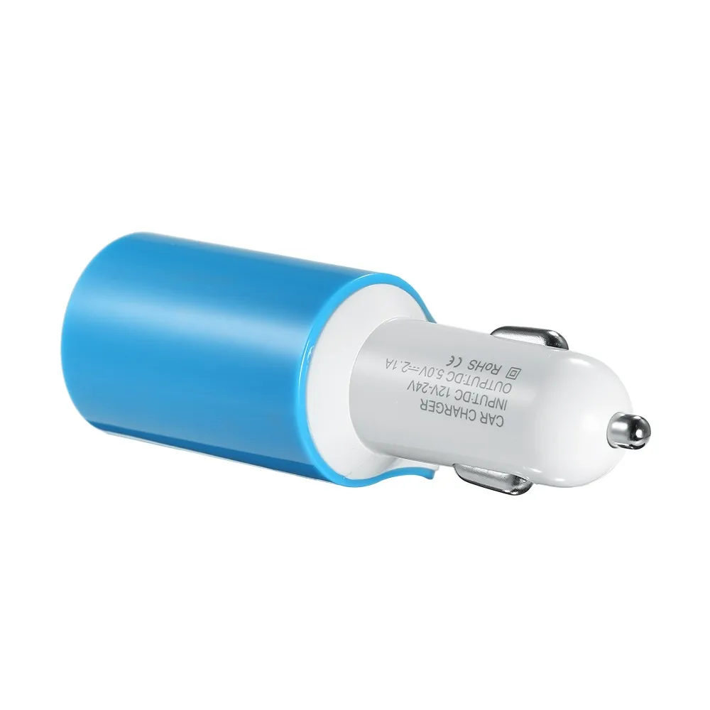 Hot New Quelima 5V 2.1A Dual USB 2.0 Interfaces Car Charger Cigarette Lighter Adapter Blue | Автомобили и мотоциклы