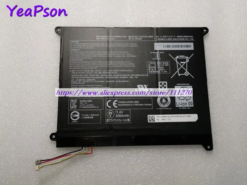 Yeapson 11 4 V 36Wh натуральная PA5214U 1BRS батарея для ноутбука Toshiba Portege Z20T B C WT20