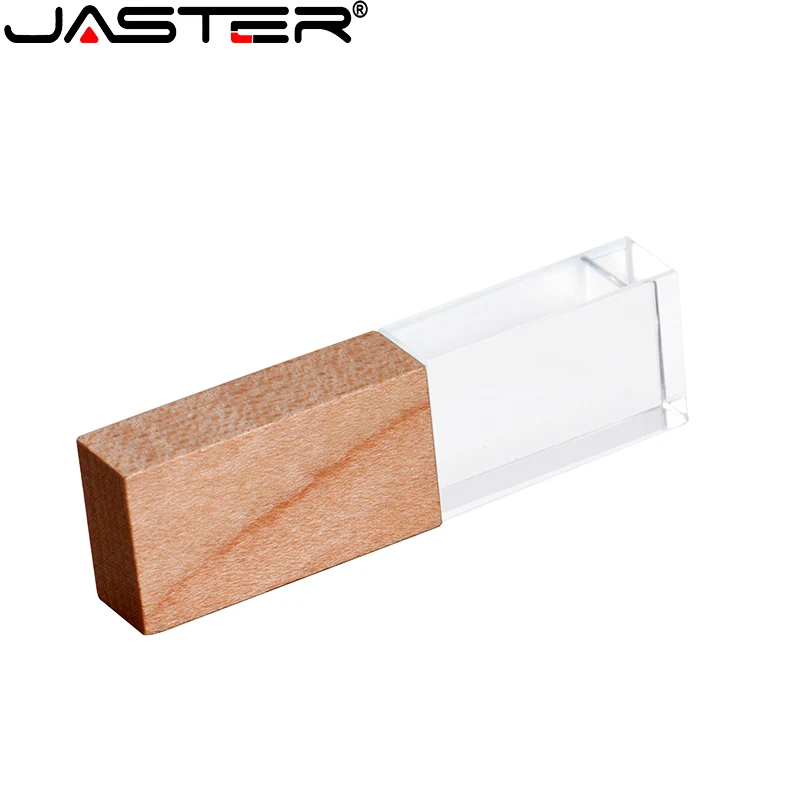 

JASTER Crystal Wooden usb flash drive pen drive U disk memory stick pendrive 4GB 8GB 16GB 32GB wedding gift thumb drive