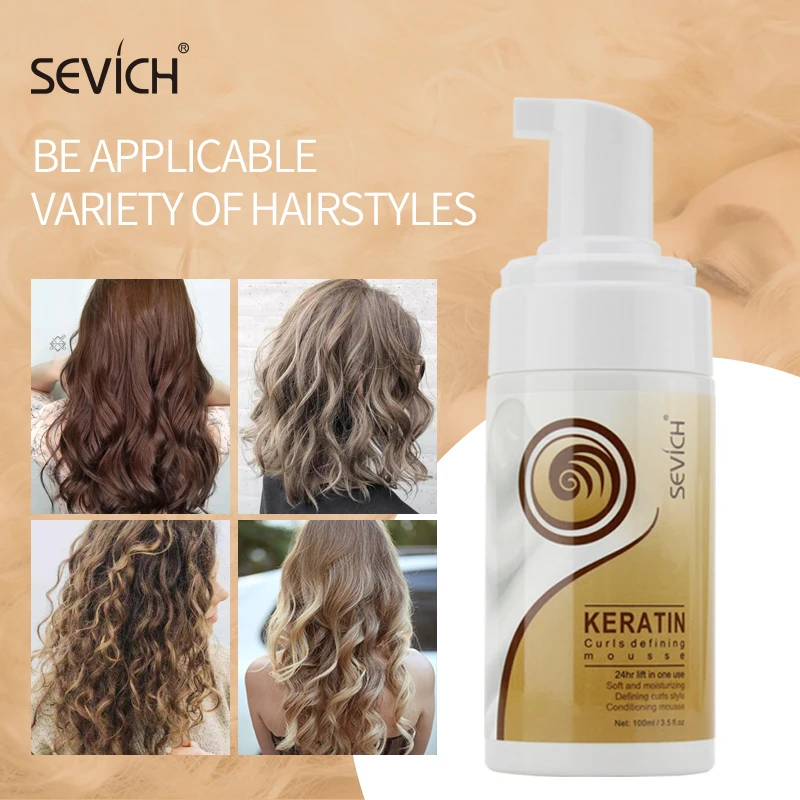 

Sevich 100ml Hair Foam Mousse Anti-Frizz Fixative Strong Hold Hair Mousse Curly Hair Mousse Styling Define Curly Hair Finishing