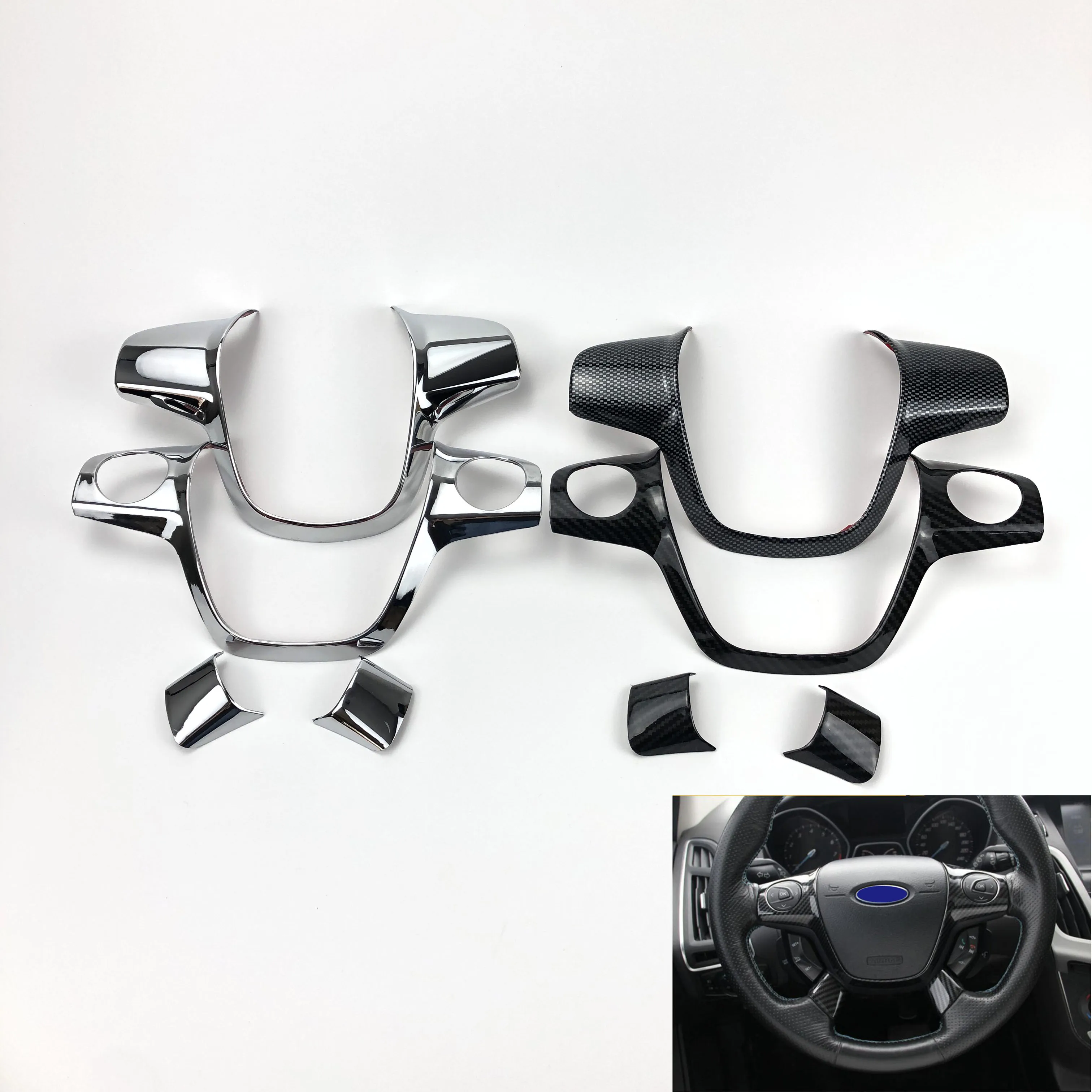 Cotochsun украшение на руль автомобильного стайлинга наклейка крышку для Ford Focus 3 mk3 2012