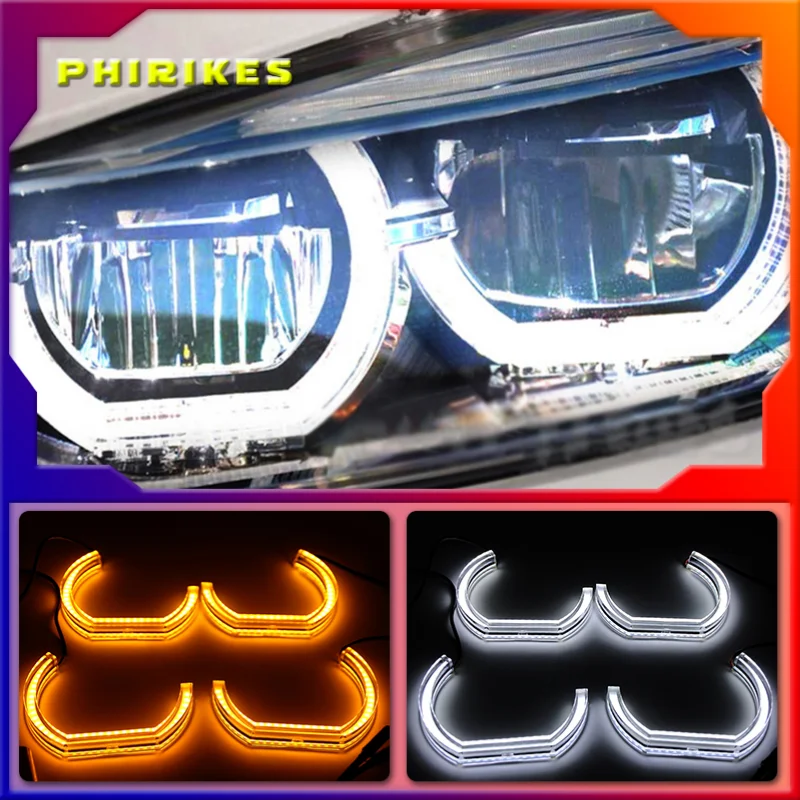 

Switchback Dual Amber White Crystal LED Angel Eyes Halo Rings For BMW 7 Series E38 740i 740iL 750i 750iL 730d 740d 728i 1995-01