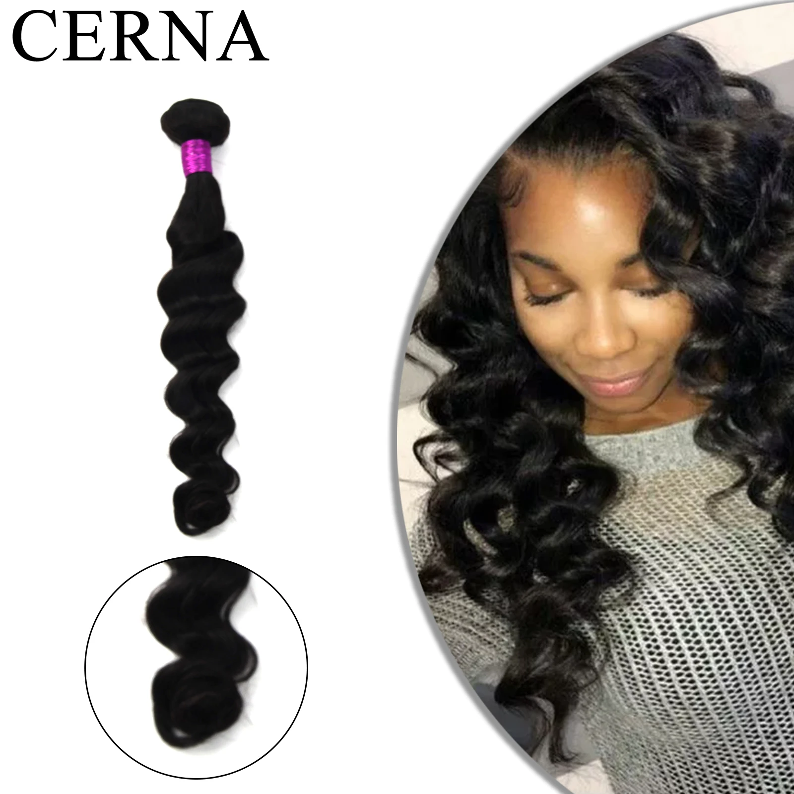 

Cerna Exotic Wave 100% Human Virgin Hair Bundles Indian Hair Weave Bundles Wavy Hair Extensions Natural Color for Black Women