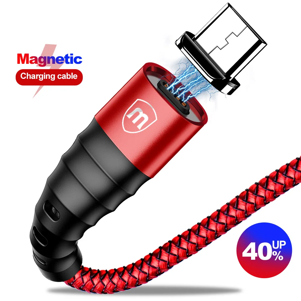 Marjay Магнитный зарядный кабель Micro USB кабель для мобильного телефона 3A провод для быстрого заряда Магнитный кабель Microusb шнур 1 м 2 м