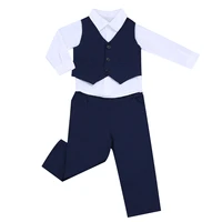 baby boy gentleman outfits wedding party children clothes set long sleeves t shirt vest with pants toddler boys tuxedo costumes