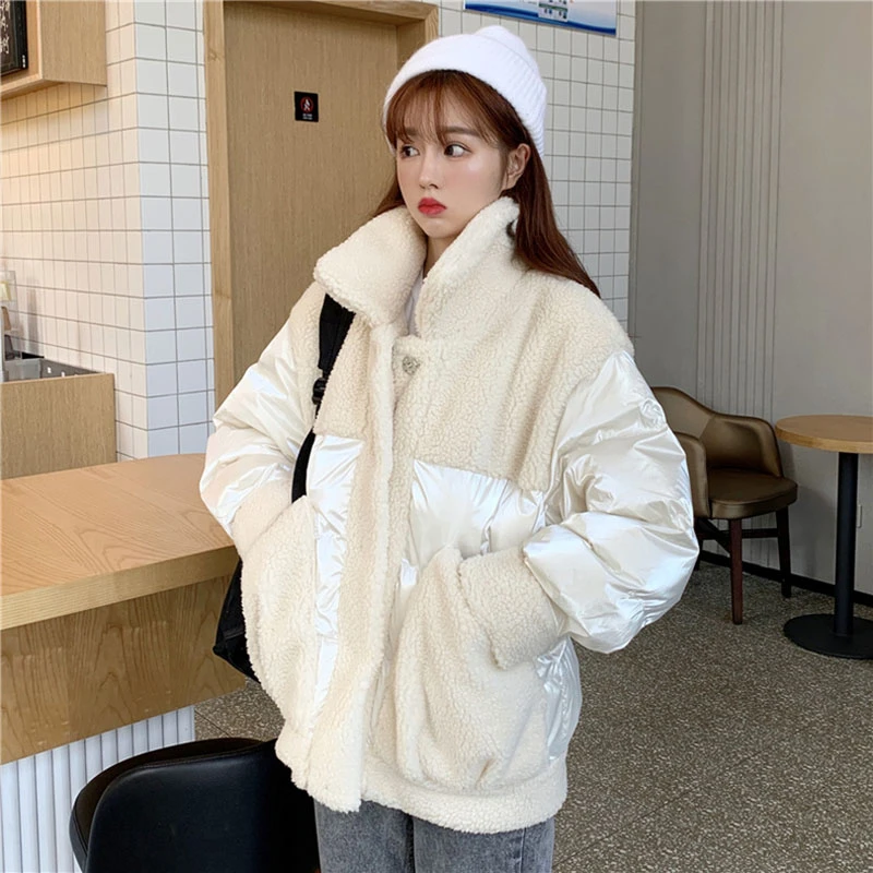 Новинка 2021 модное зимнее пальто женское теплое шерстяное комбинированное