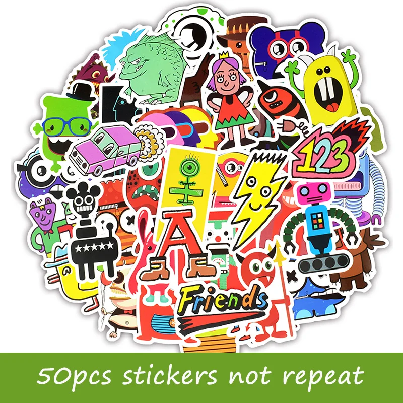 Милый Забавный инопланетянин стикер ПВХ 50 шт повторно наклеиваемый ноутбук для