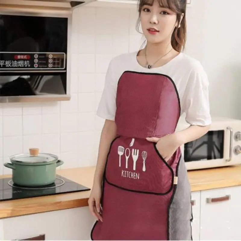 

Kitchen Cooking Tie-free Automatic Apron Waterproof Home Cooking Baking Coffee Shop Cleaning Aprons Kitchen Accessory 70x80cm