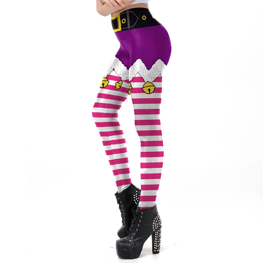 Леггинсы женские с высокой талией эластичные дышащие штаны в полоску