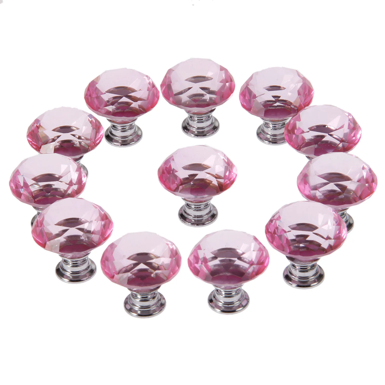 12 шт. стеклянные ручки для шкафа|Ручки шкафов| |