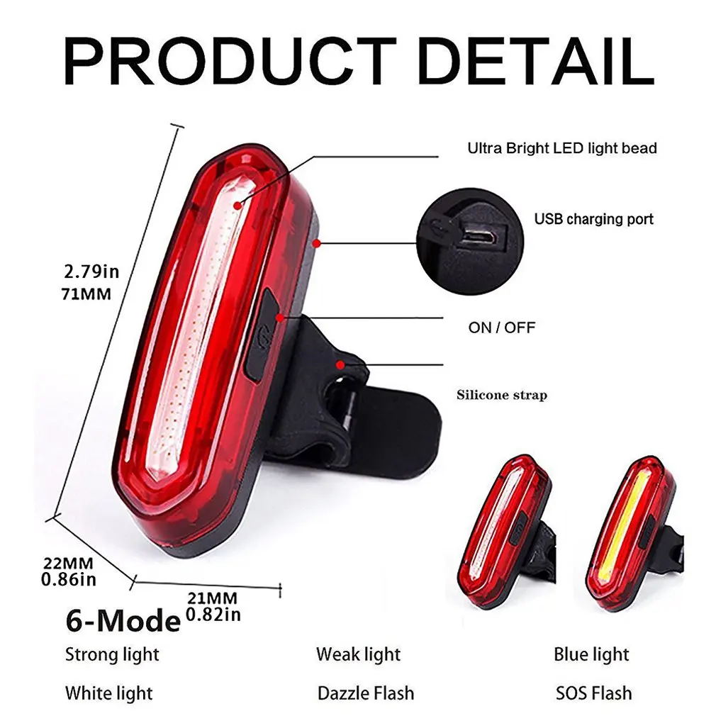 

Bike Taillight Waterproof Riding Rear light Led Usb Chargeable Mountain Bike Cycling Light Tail-lamp Bicycle Light Laser Lights