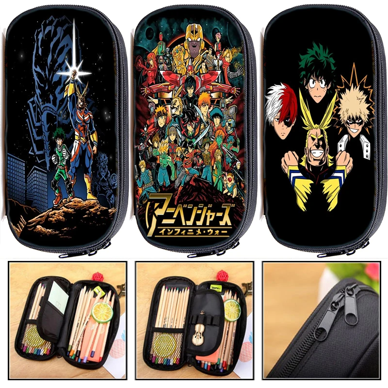 

New My Hero Academia Pencil Case Kids All Might Pen Bag Teens Stationery Bag Child Deku Pencil Box Boys Girls Pencil Holder Gift