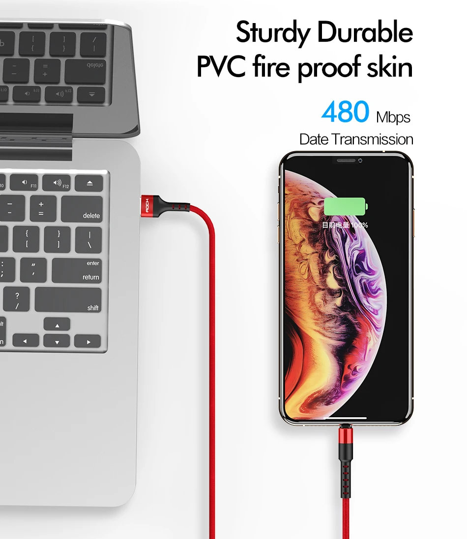 ROCK Knit USB кабель для iPhone 11 pro max Xr X 8 7 plus, iPad, быстрая зарядка, кабель для мобильного телефона, кабель для передачи данных, провод для зарядного устройства для iPhone