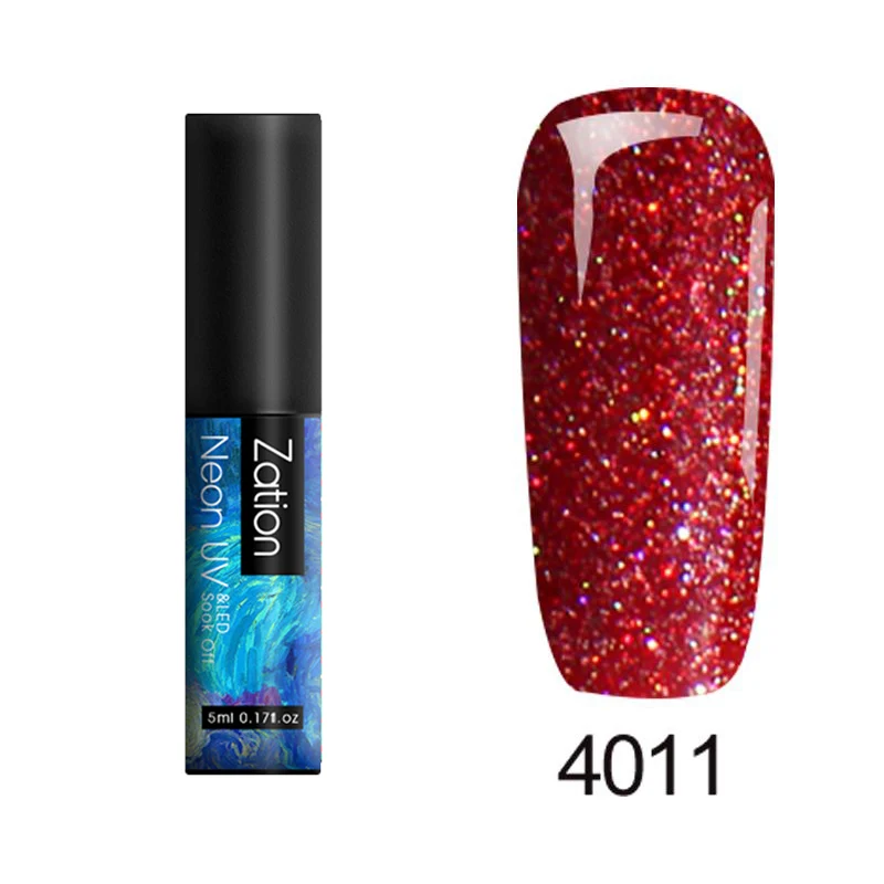 4011 Zation неоновый Гель-лак для ногтей 5 мл Полупостоянный гель uv Vernis верхнее покрытие лак все для маникюра Набор Гибридный гель лак для ногтей - Цвет: 4011