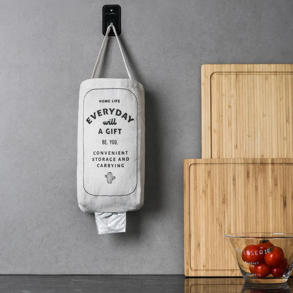 

Garbage Bag Storage Bag Double-portable Kitchen Wall-mounted Debris Storage Box