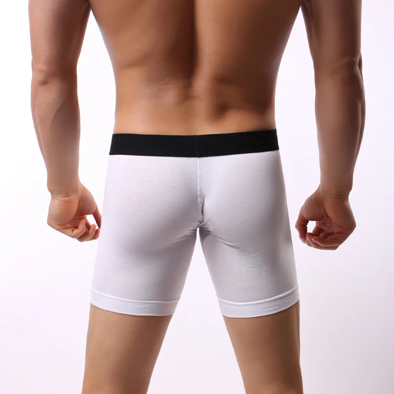 

AIIOU Men Boxers Cotton Underwear Soft Pouch Underpants Comfortable Nightwear Home Men's Sleep Mens Underwear Solid Color Boxer