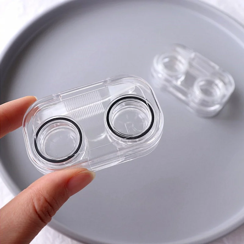 

New Transparent Contact Lens Case Contact Lenses Holder Box Eyes Care Contacts Tweezers Suction Stick Set Container Travel Kit