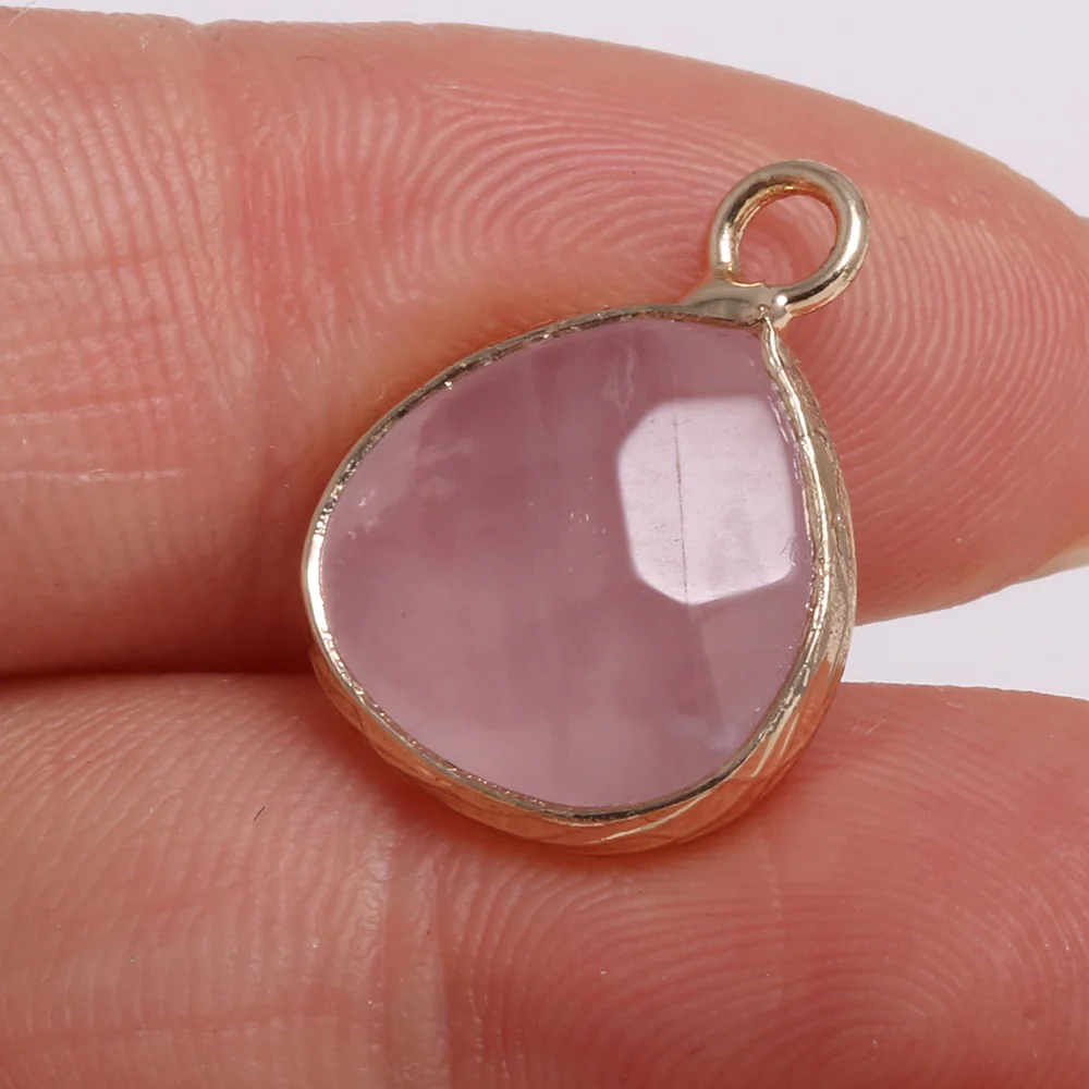 3 шт каплевидные граненые розы Quartzs Подвески 13х18 мм для самостоятельного