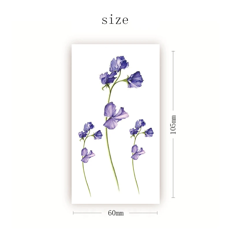 

Purple Morning Glory Temporary Tattoo Stickers Sexy Pattern Deign Fake Tatto Waterproof Tatoo Leg Arm Small Size for Women Girl