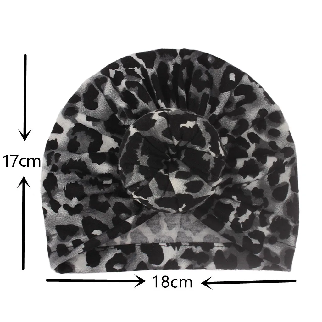 Fashion Kids Infant Printted Leopard Caps Soft Cotton Baby Girls Hats Toddler Turban Bonnet Newborn Headwear Accessories Gifts | Мать и