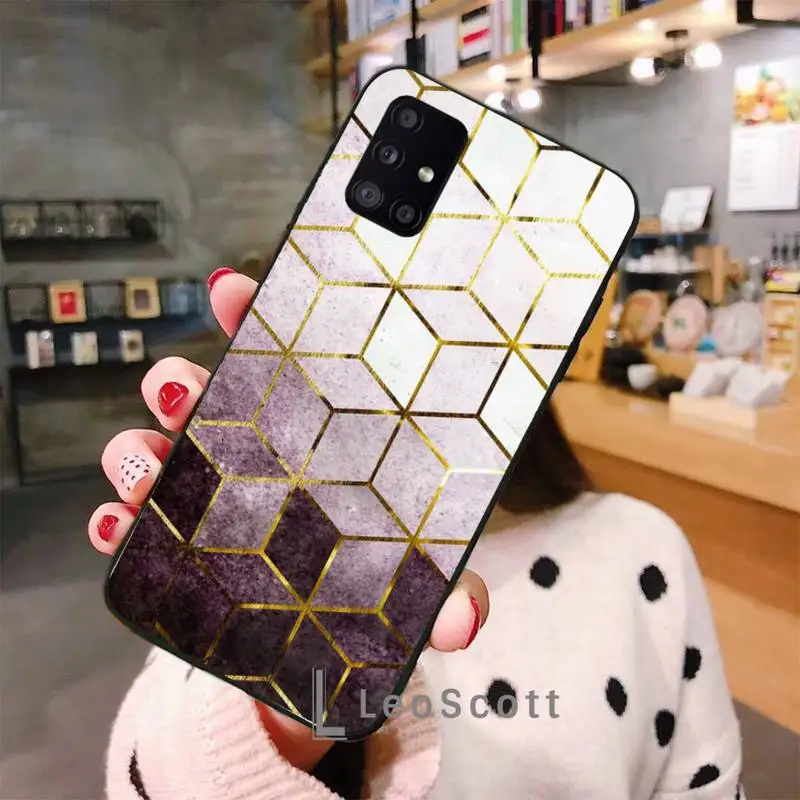 

Marbled pattern Phone Case For Samsung A50 A51 A71 A20E A20S S10 S20 S21 S30 Plus ultra 5G M11