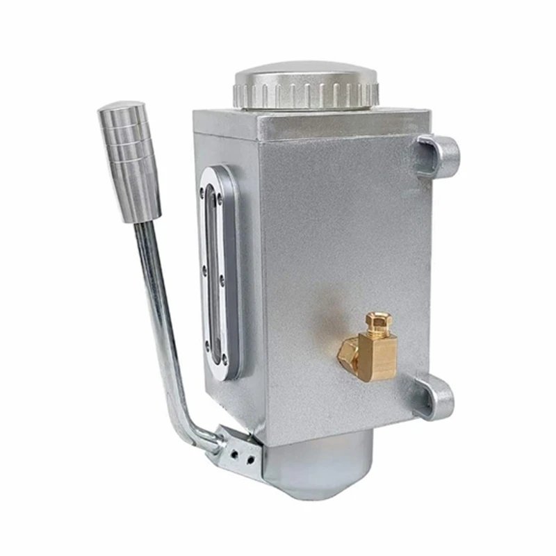 

Manual Lubricating Oil Pump 1L 4mm Double Outlet Port Oiler Hand Pump Lubricator for Milling Punching Cutting Machine