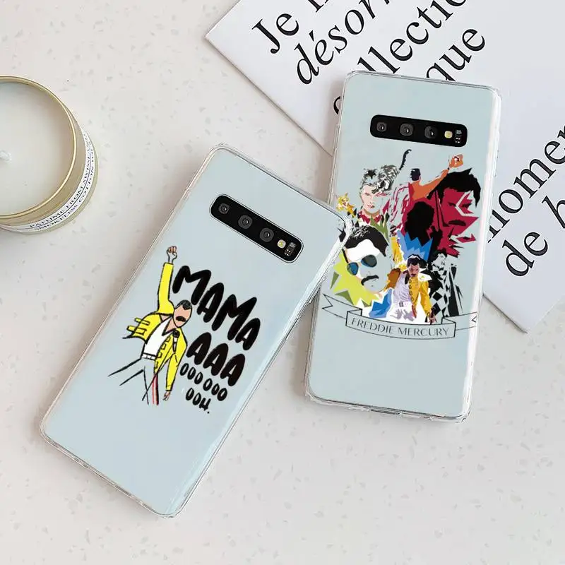 

Freddie Mercury Queen band Phone Case Transparent For Samsung Galaxy A S Note 9 10 51 50 71 70 80 20 21 30s ultra plus
