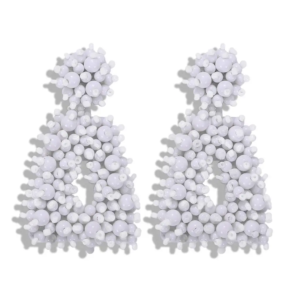 Женские серьги подвески ручной работы Best lady модные с бусинами и бахромой