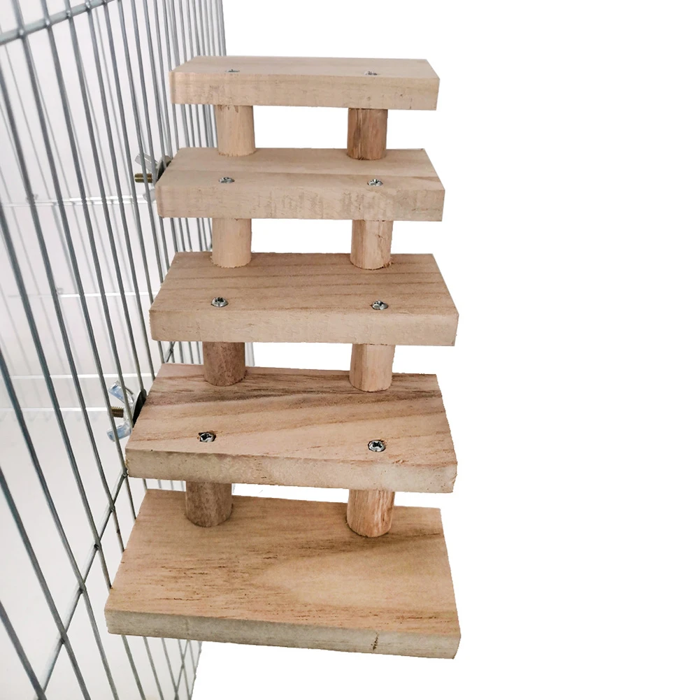 

Hamster Ladder Hamster Wooden Ladder Toy Bird Parrot Climbing Play Toys Small Pet Cage Home Accessories