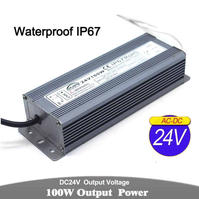 Водонепроницаемый источник питания постоянного тока 12 В 24 Вт 60 72 100 120 150 200 250 300 220