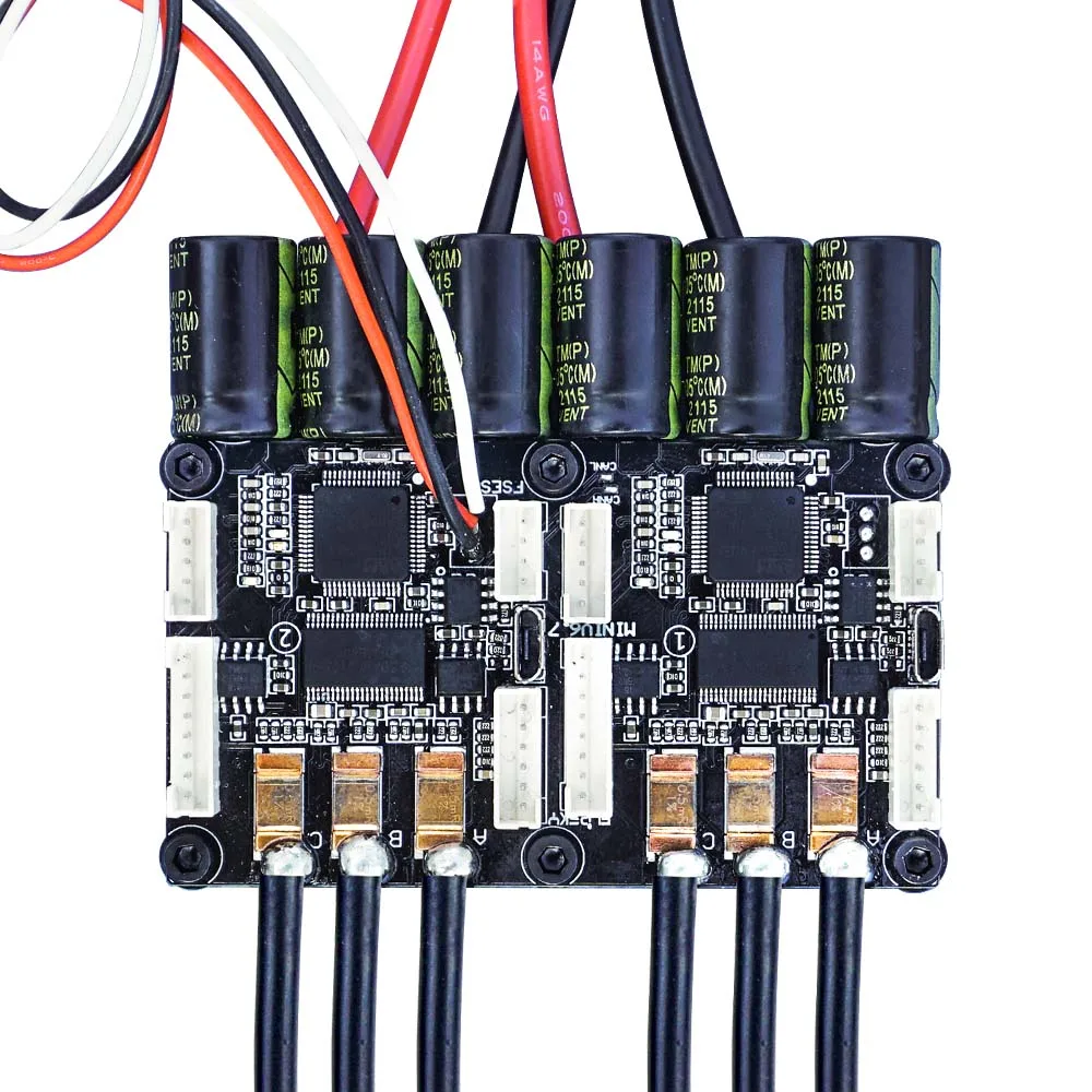 

Двойной контроллер FLIPSKY FSESC6.7 140A base on VESC6.6 с алюминиевым анодированным радиатором для электрического скейтборда Лонгборда