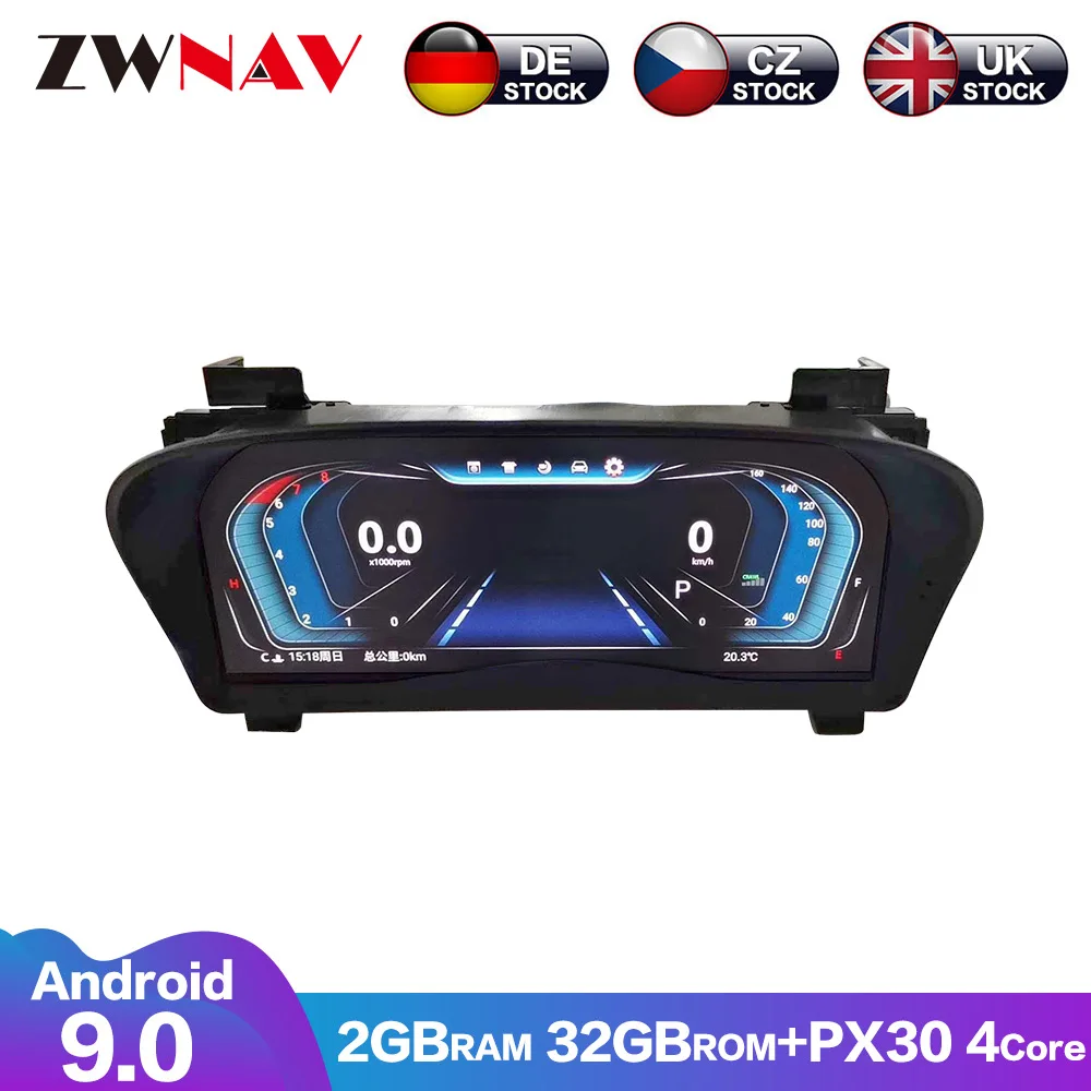 12 3 &quotLCD Android 9 Автомобильный инструмент приборная панель дисплей головное