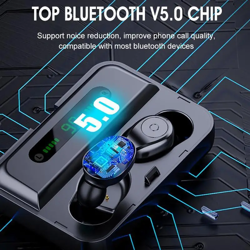Бинауральные F9 Bluetooth 5 0 графеновые наушники вкладыши стерео цифровой дисплей