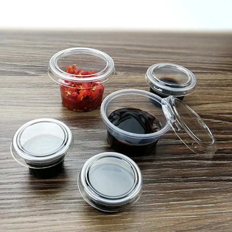 Круглая пластиковая чашка для соуса высокого качества 100 шт. Маленькая