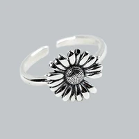 evimi minimalist 925 stamp silver sunflower rings for women couples engagement jewelry new terndy party accessories gift