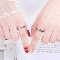 new personality black and white couple ring romantic irregular couple engagement wedding anniversary gift fashion ring jewelry