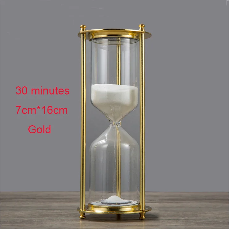 Gold big 15 30 минут песочные часы Металлические стеклянные песочные часы для дома кухня песок таймер портативные песочные часы кабинет Декор офисного стола подарок - Цвет: Gold big
