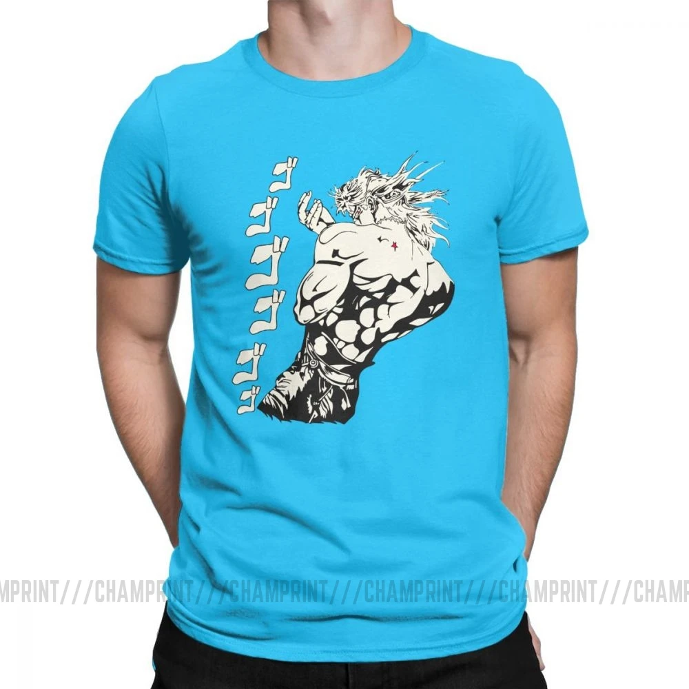Dio Brando Jojos необычные футболки для приключений для мужчин из чистого хлопка футболка Joestar аниме Kujo крови отаку крестоносцев короткий рукав футболки - Цвет: Королевский синий