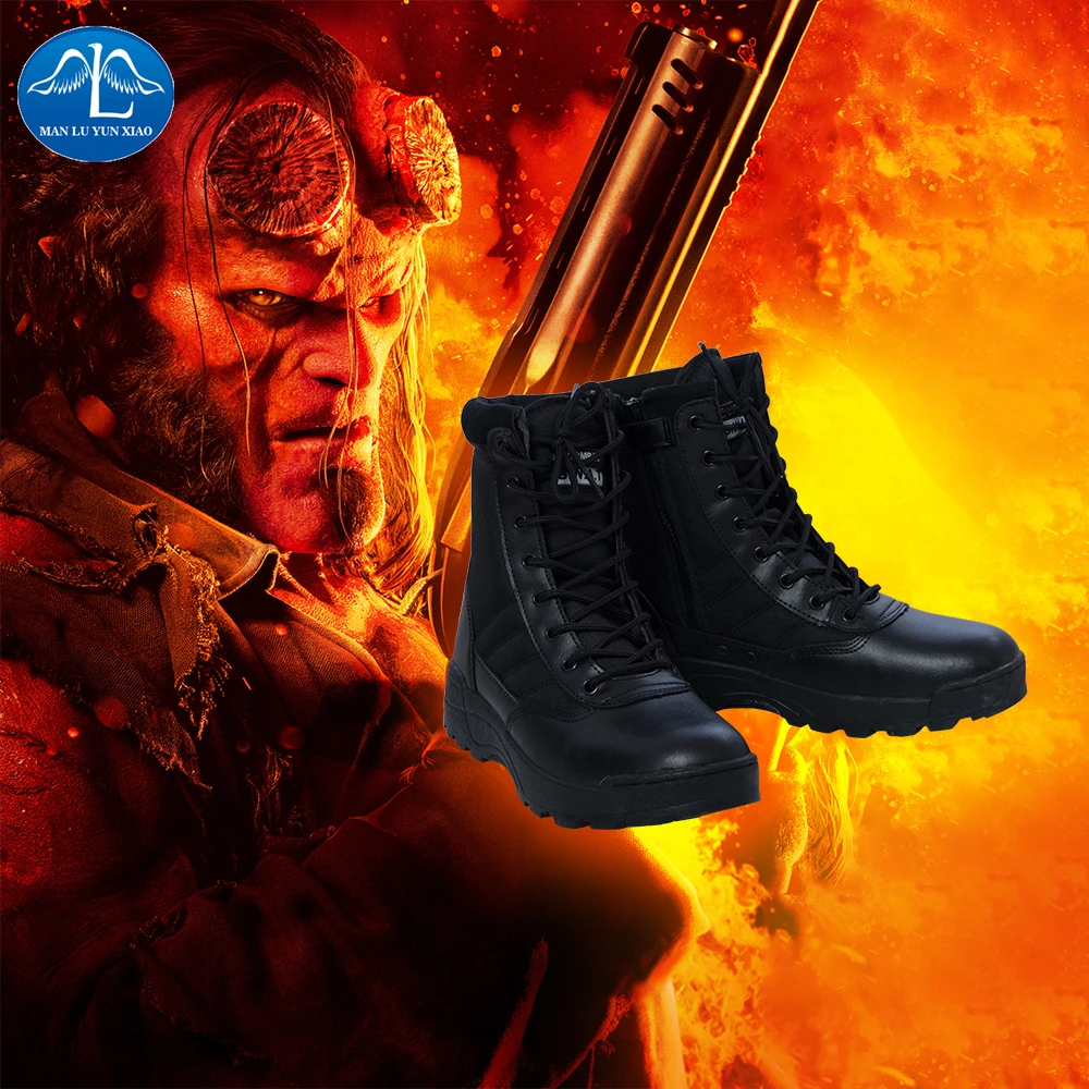Короткие ботинки для косплея MANLUYUNXIAO Hellboy Мужская черная обувь из искусственной