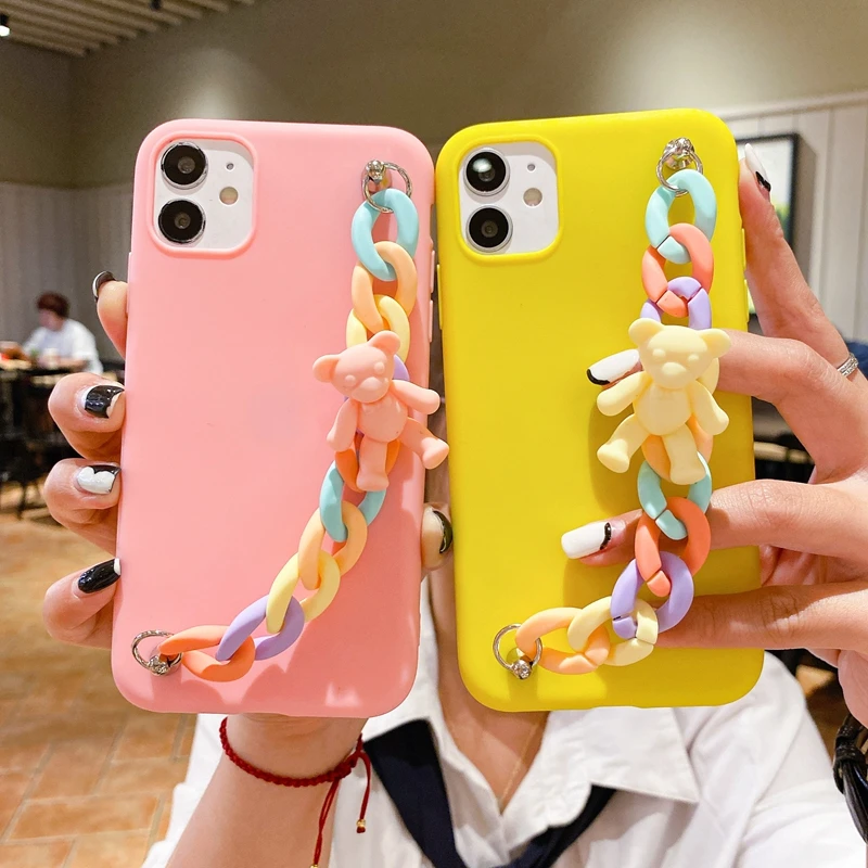 

Cute 3D Love Wrist Chain Silicone Case For Huawei Y7A Y9S Y5P Y6P Y7P Y8P P20 P40 P30 Pro Lite P Smart 2019 2021 Soft TPU Cases