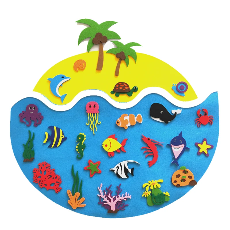 

Войлочная игрушка-головоломка, подвеска на рождественскую елку, морское животное, материал «сделай сам», липучка, игра ручной работы, Детск...